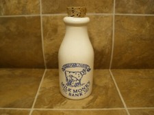 Milk Bottle Crock Money Bank Edgemar Farms Country Farmhouse Cork