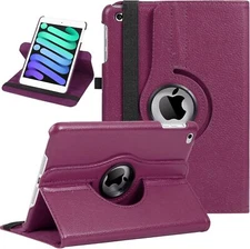 For iPad mini 4/Mni 5  Leather 360 Rotating Case Stand Cover / Screen Protector