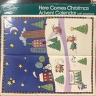 VINTAGE Paper Advent Calendar "Here Comes Christmas" Carlton Cards 12X10" NEW!!!