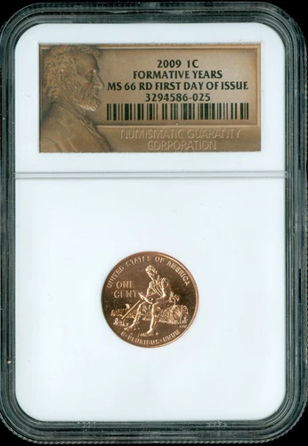 2009 LINCOLN CENT FORMATIVE YEARS NGC MS66 RD FIRST DAY ISSUE  .