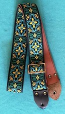 Vtg Memphis Unique Patterm ACE Style Woven Guitar Strap Made in USA
