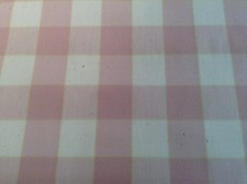 Yachting Check Pink Cotton  Fabric Curtain Roman Blind Upholstery
