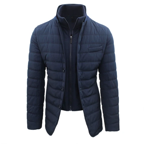 Men's winter jacket elegant blue quilted jacket jacket slim fit