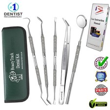 DENTAL KIT STAINLESS STEEL DENTIST TEETH ORAL CLEAN PROBE KIT TWEEZERS SET