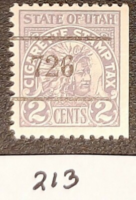 cigarette tax in utah Utah Cigarette Tax. 2 Cent. State Revenue Stamp. Vendor Number Overprint