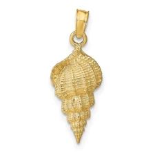 14k Yellow Gold Conch Shell Pendant for Women