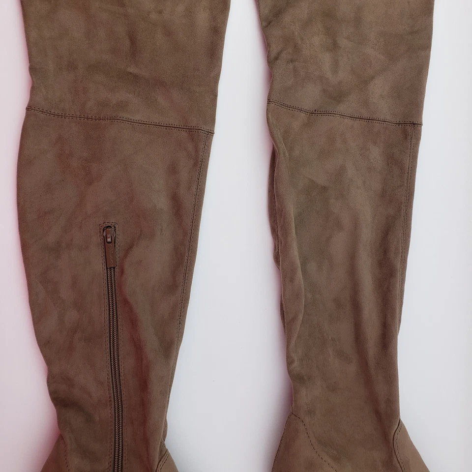 Mujer Breckelles Vanessa Marrón Sobre la Rodilla Bota Gruesa Tacón Bloque Talla 7 Foto 4 de 4