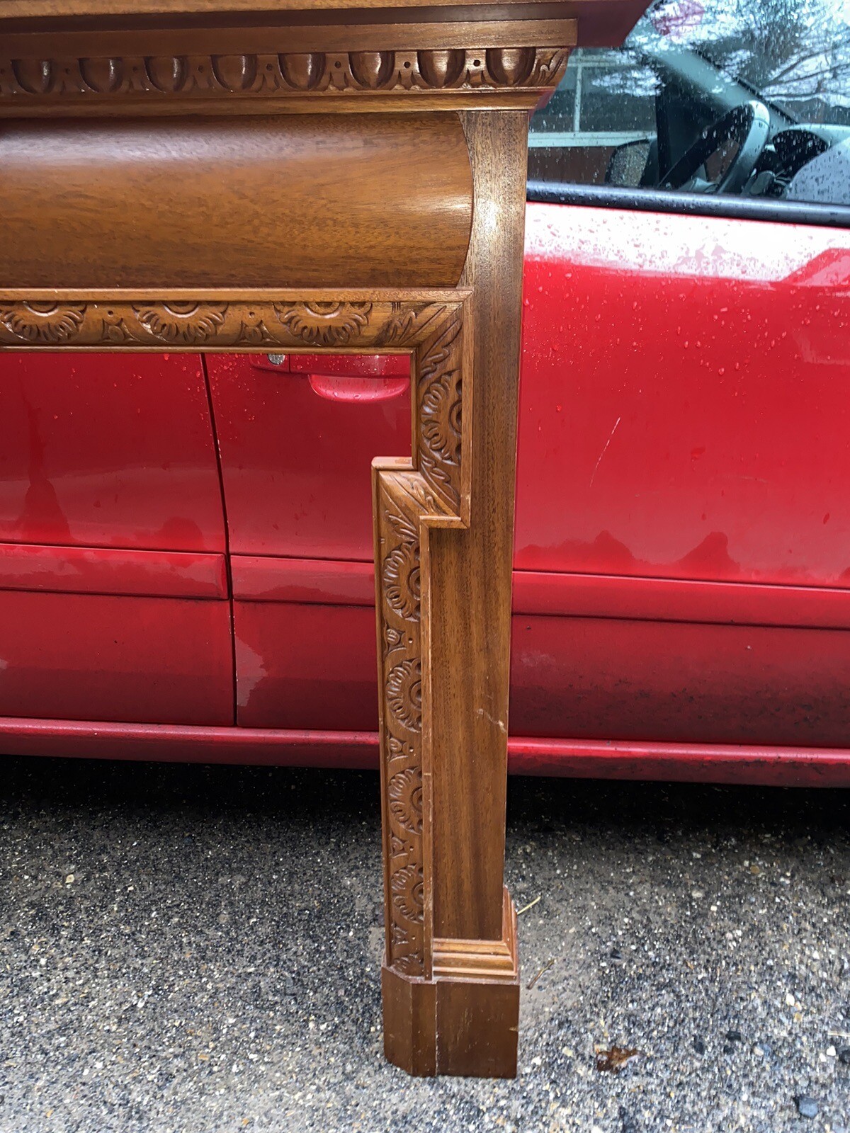 Solid Wooden Fireplace Surround Vintage Large Heavy Fireplace