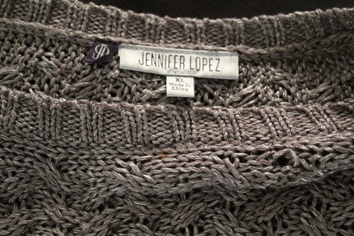 Maglione donna JENNIFER LOPEZ scollo classico paillettes impreziosito viola taglia XL - Foto 5 di 5