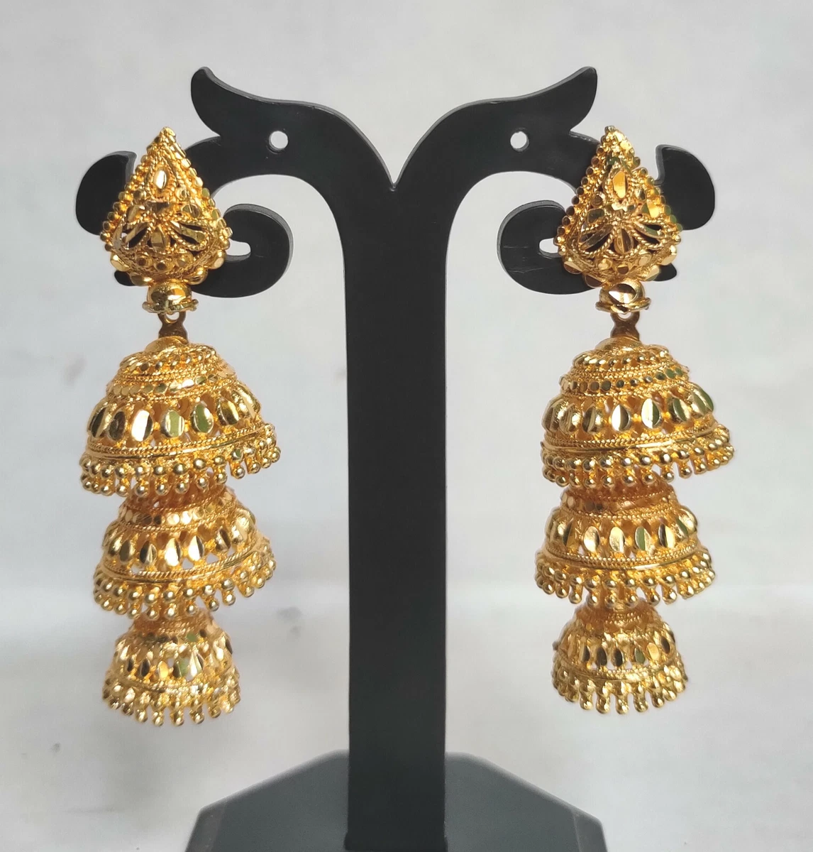 Gold jhumka set designs deals