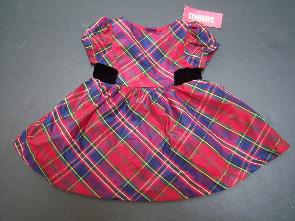 Nuevo con etiquetas Vestido Gymboree Fiesta Celebraciones Cuadros Seda 3-6 Meses Foto 2 de 2