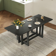 Rustic 82" Extendable Dining Table with Removable Leaves - Farmhouse Style