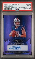 2024 LEAF ELECTRUM CRYSTALLOGRAPHY AUTOS PURPLE #CJA1 JOSH ALLEN 3/7 PSA 9