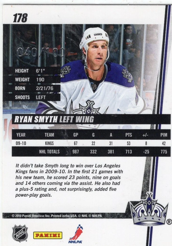 2010-11 Donruss Press Proofs #178 Ryan Smyth /100 - Image 2 of 2
