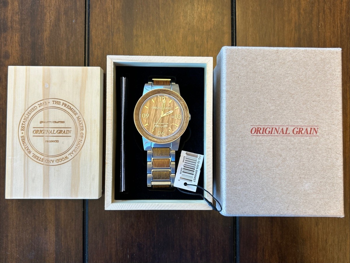 Original Grain The Brewmaster Barrel German Oak Mens Watch OG-10-003-BRWMST