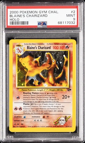 2000 POKEMON GYM CHALLENGE HOLO #2 BLAINE'S CHARIZARD PSA 9