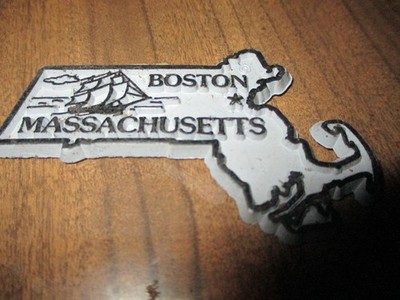 Vintage 70's BOSTON MASSACHUSETTS 3 Inch Wide Kitchen Magnet