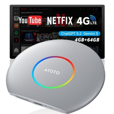 Wireless CarPlay AI Box Android Auto Adapter Android13 GPS Track 5G WiFi YouTube