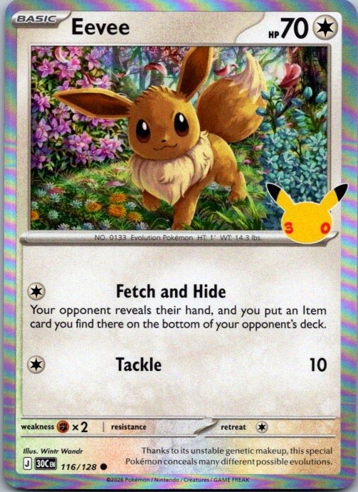 Eevee [30C - 116/128] Holofoil Common NM