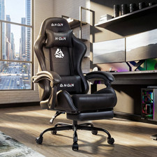 N-GEN GAMING Video Gaming Chair with Footrest Lumbar Support for Home Office