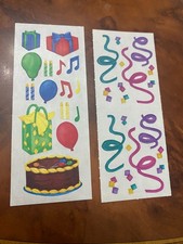 Set of 2 Vtg Creative Memories Sticker Strips Birthday Theme