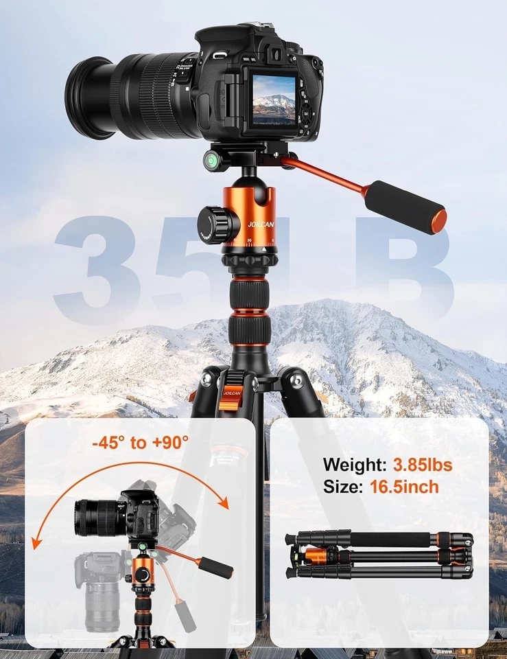 Versatile 83" Adjustable Tripod – Supports 35lbs, Perfect for Travel & Hiking - Image 4 of 4