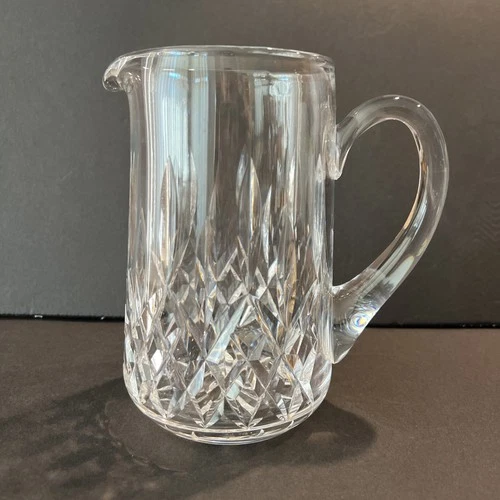 VINTAGE WATERFORD CRYSTAL   7”TALL   32 OZ LISMORE PITCHER SIGNED OLD WATERMARK