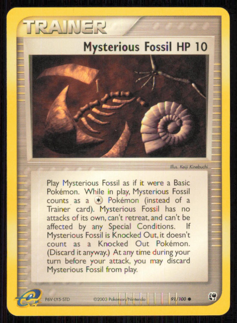 Mysterious Fossil 91/100 Common Sandstorm Pokemon Lightly Played