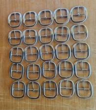 25 Silver Rounded Center Bar Buckles 1 1/2"