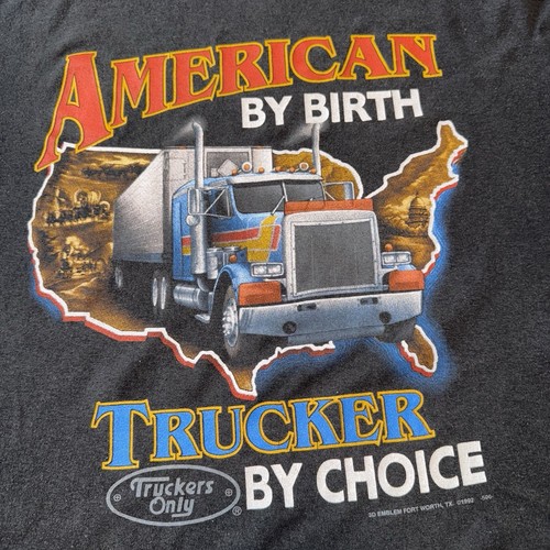 VTG Truckers Only 3D Emblem USA Made Single Stitch 1992 T Shirt Medium Buffalo - Picture 2 of 11