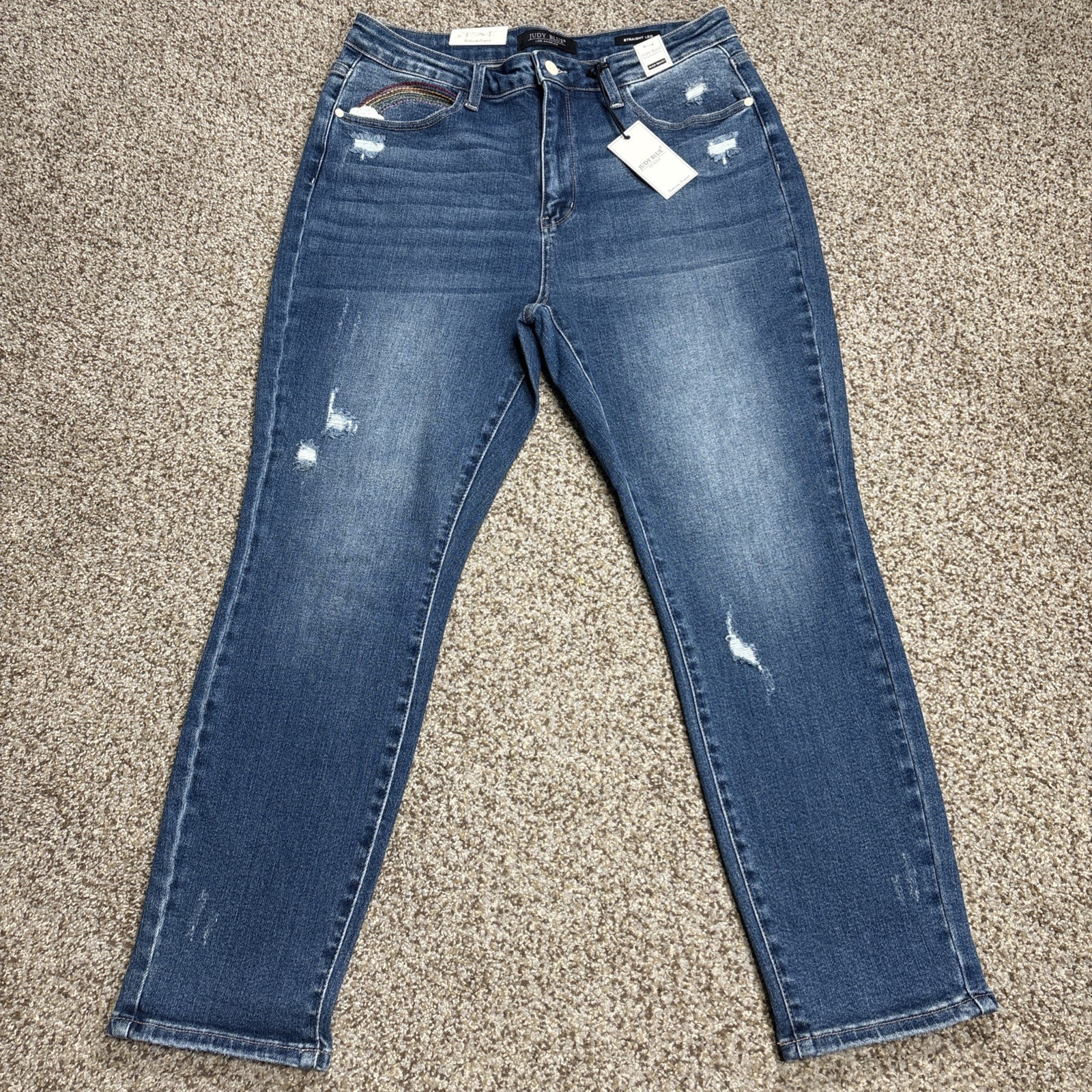 Judy Blue Straight Leg Jeans High Rise Womens 15/32 Fits 32 X 27.5 New With Tags - main photo