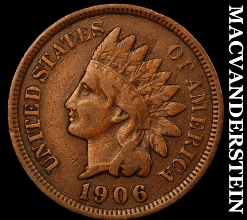 1906 Indian Head Cent- Very Fine Better Date No Reserve #i3593