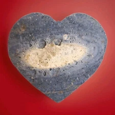 Natural Polished Blue Coral Jade Heart 82 grams - USA