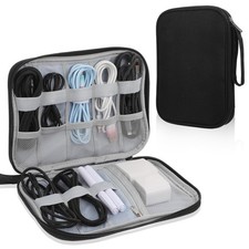 YBEATY Cable Organizer Bag 9.84  7.48  0.39 inches / 25  19  1 cm, Black