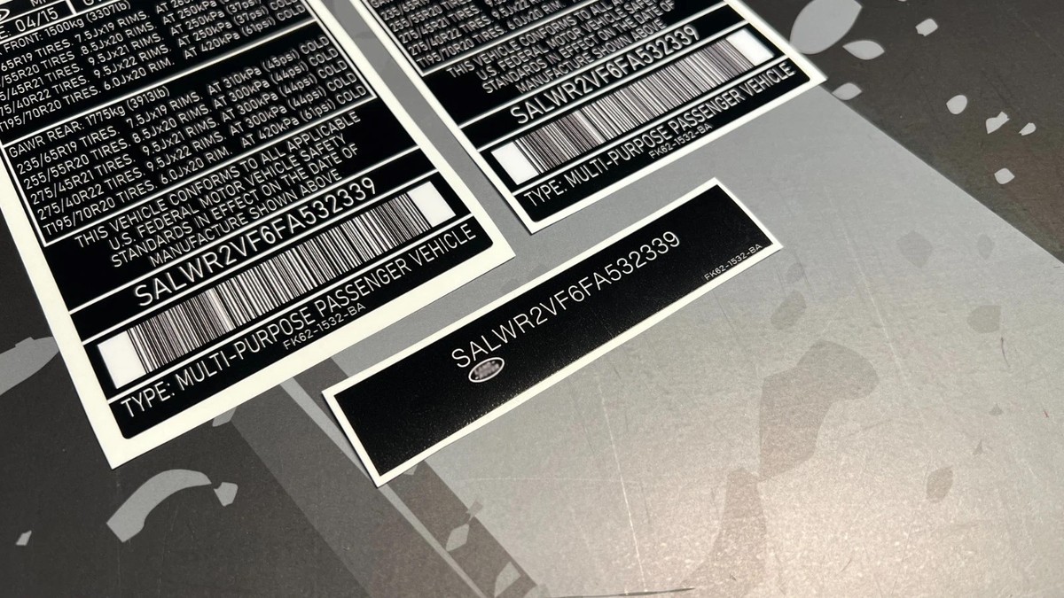 Automobile VIN ID Label Replacement Sticker – Car Identification