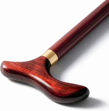 Premium Hardwood Walking Cane for Men Women, One-Piece Solid Wood Walking Stick