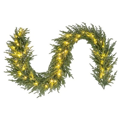 9 FT Artificial Christmas Garland Real Touch Cypress Garland w/ 130 Branch Tips