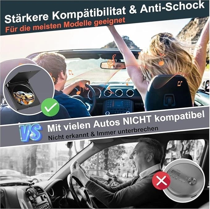 CD Player für Auto mit USB-Anschluss Homlab Universal CD Laufwerk für Auto PKW - Bild 2 von 4