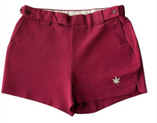 Vintage 70's 80  s Boasters Burgundy Gym Shorts Size 32 Leaf Logo Athletic Retro