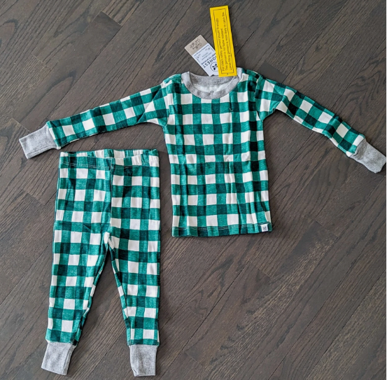 The Honest Company Holiday Pajama Set - Painted Buffalo Emerald - 2T (Unisex)