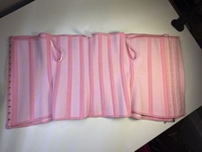 Pink Waist Cincher Corset S Cotton Spandex Latex Hook  Eye Zipper Boned