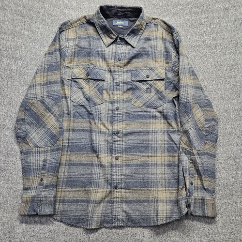 Roark Nordsman Hemdjacke grau gold kariert Druckknopf Flanell Herren M - Bild 2 von 8