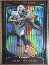 Topps 2009 Bowman Chrome Joey Porter #104 Miami Dolphins Refractor NFL Card
