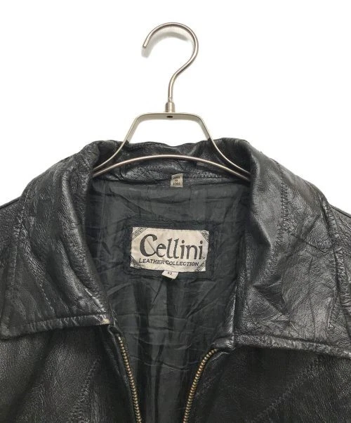 cellini                    [OLD] Patchwork Leather Jacket Leather Jacket Leather - Image 3 of 4