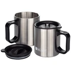 Valiant Insulated Camping Mug | Twin Pack | With Lids | Stainless Steel | 400ml