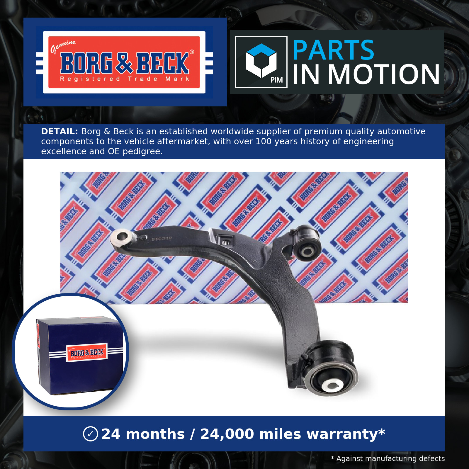 Wishbone / Suspension Arm BCA7642 Borg & Beck Track Control 7E0407151B Quality