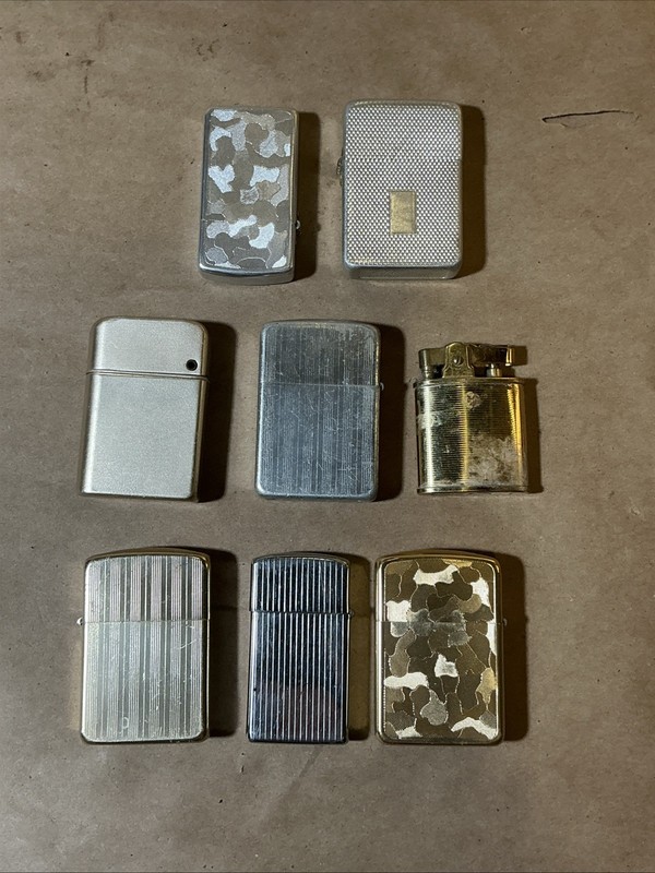 Group Of 8 Vintage Lighters Storm King Zippo Etc. Untested As Is INV-AD48