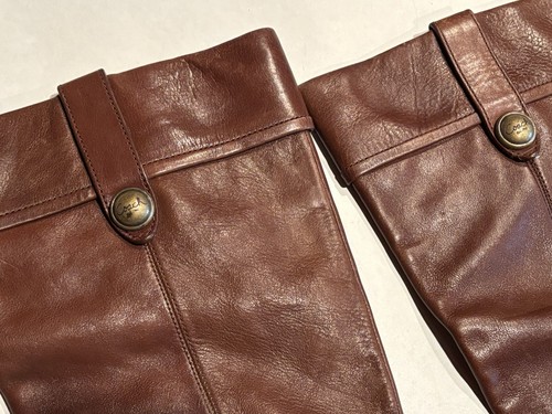 Coach Fayth braune hohe kniehohe Reitstiefel aus weichem Leder zum Überziehen Größe 8,5 - Bild 5 von 9