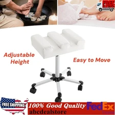 Manicure Foot Rest Rolling Pedicure Stool Adjustable Pedicure Stool w/ Wheels