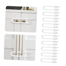 Pack Baby Sliding Cabinet Locks - Safeasy Adjustable U Shaped Child 10 White